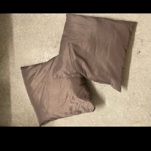 Set of Two Grey Throw Pillows